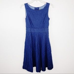 J. Crew Blue A Line Sleeveless Midi Dress G324